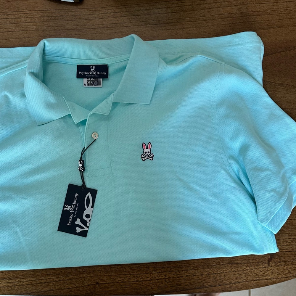 Psycho bunny Aqua Polo Shirt with Logo